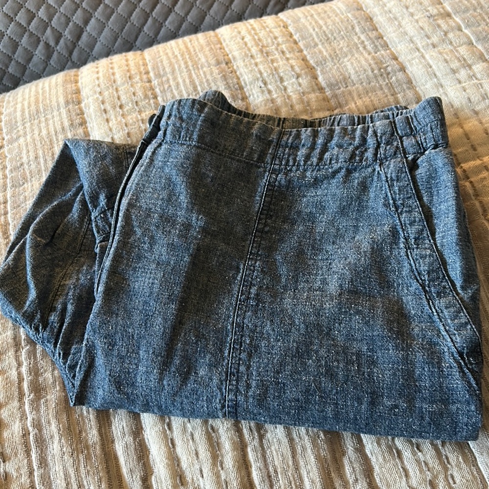 Eileen Fisher Hemp organic cotton chambray slouchy pant, size large